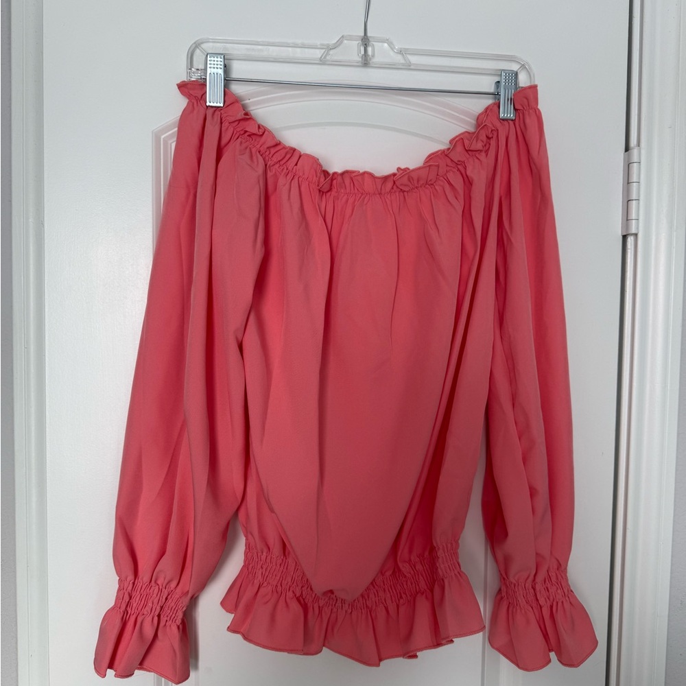 Women's Pink Off-Shoulder Top